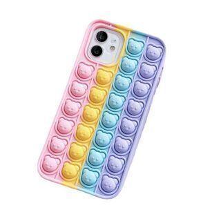 PN0090 可愛い　クマ　 iphone12 ケース カラフル_画像6