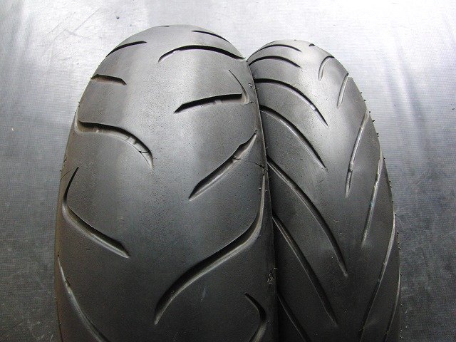 中古前後セット!ダンロップ◎D222. 120/70ZR17. 180/55ZR17. DX870:22074_画像1