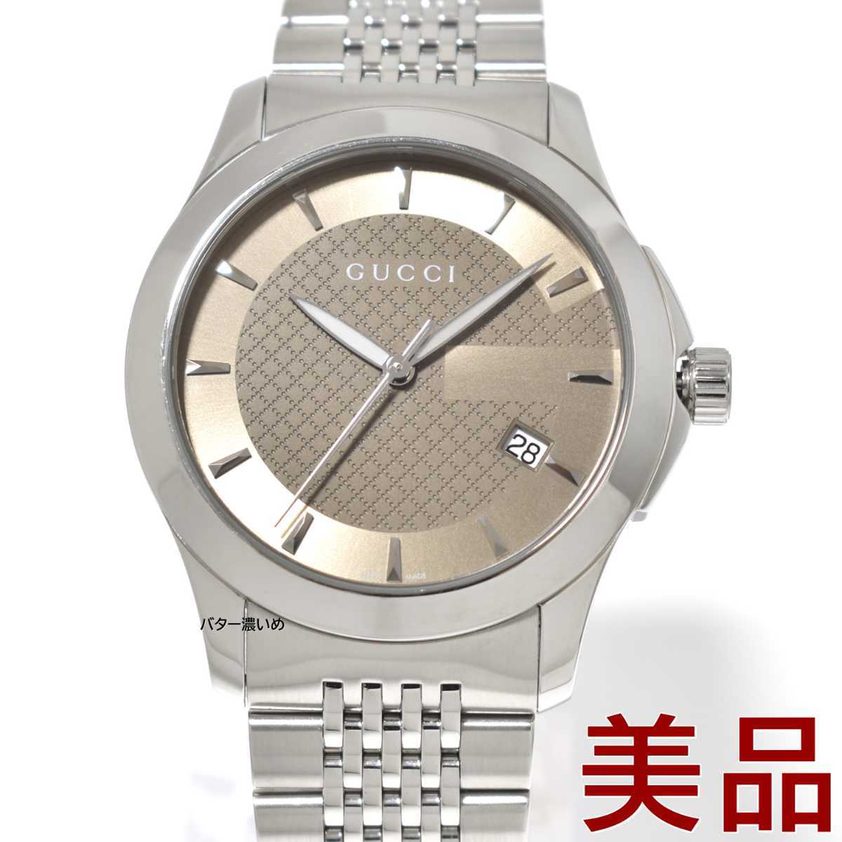 美品 GUCCI グッチ Gタイムレス メンズ 腕時計 クオーツ YA126406