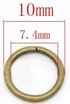 10個セットアクセサリー金具 丸カン接続リング アンティークブロンズカラー外径10mm×太さ1.2mmの画像2