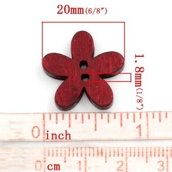  craft button 100 piece pack petal type wood button ( retro color ) Mix wooden button (20mm×19mm)