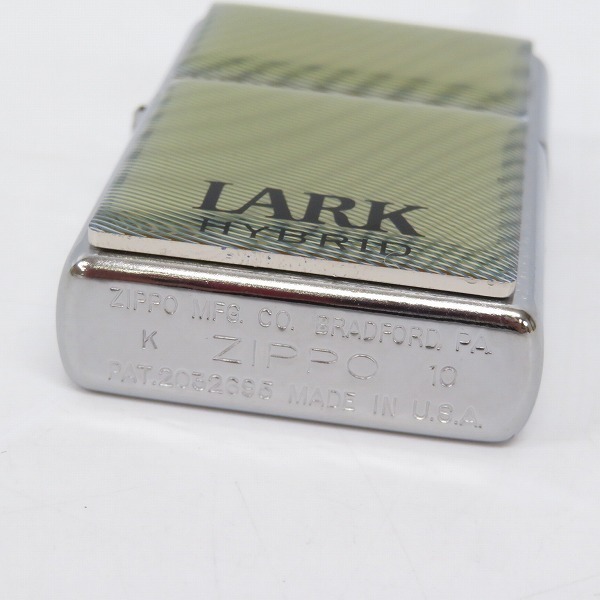 2)ZIPPO/ジッポー LARK/ラーク 1937レプリカ HYBRID 縞模様 プレート