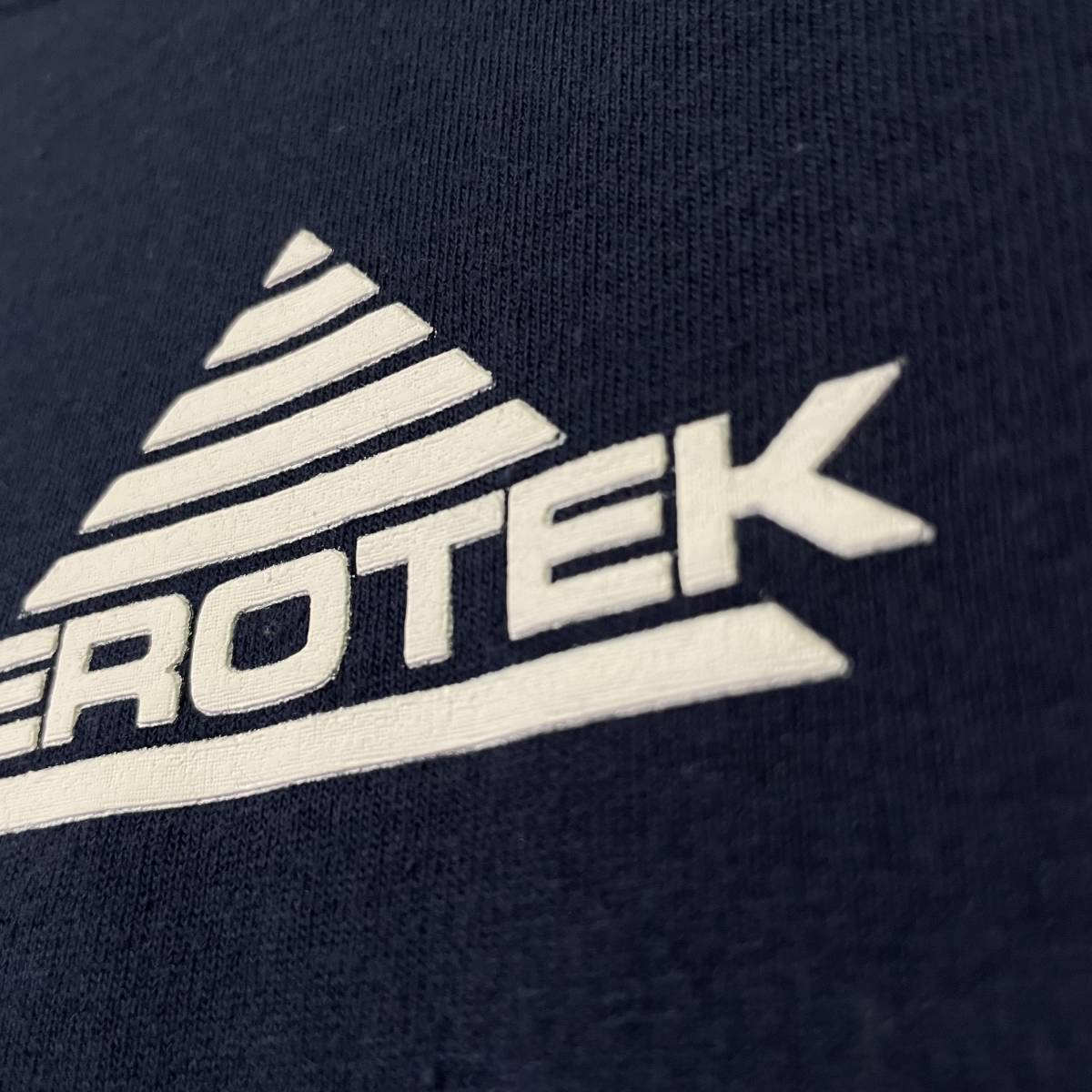 00s AEROTEK プリント Tシャツ XL ネイビー △ ラバー エアロ テック 80s 90s Y2K 古着 オールド ビンテージ_画像4