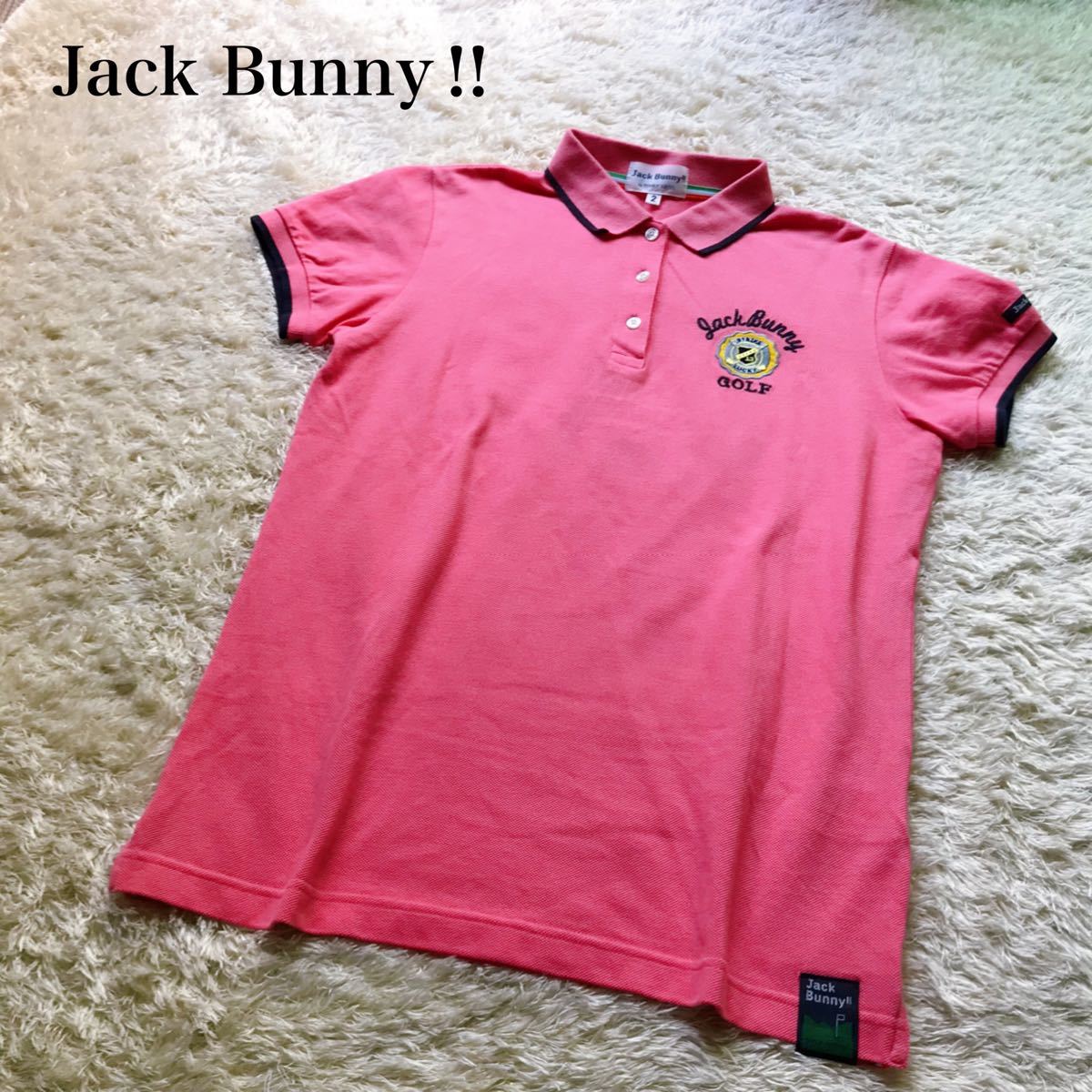 PayPayフリマ｜Jack Bunny ジャックバニー 半袖ポロシャツ レディース ゴルフウェア 2 L相当 ピンク byパーリーゲイツ