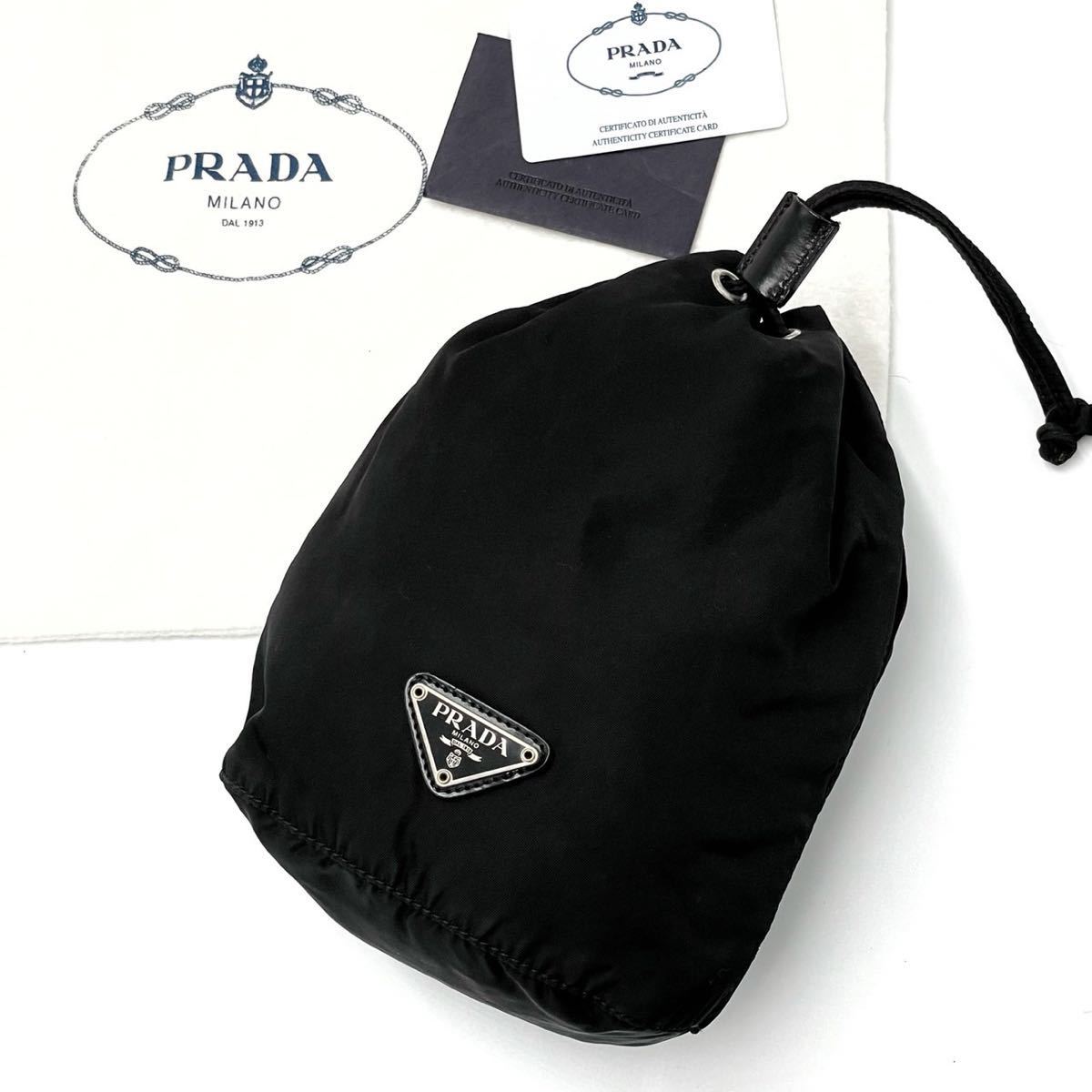 大きな割引 PRADA 三角 小物入れ 巾着バッグ PRADA プラダ 巾着 ポーチ 