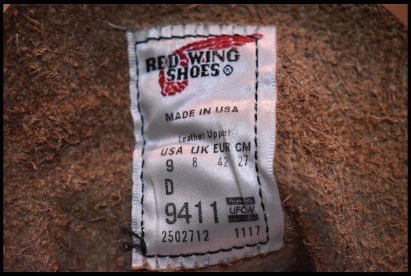 【9D 良品 17年】レッドウィング 9411 ベックマン ブラックチェリー フェザーストーン プレーントゥ ブーツ redwing 9011 HOPESMORE_画像8