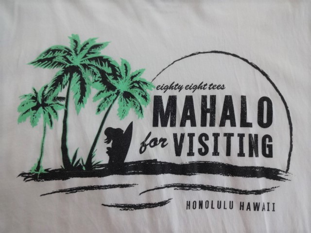 送料230円■ハワイ 88Tees Tシャツ M 白■HAWAII HONOLULU ホノルル 白T ホワイト エイティーエイティーズ エイティエイティーズ MAHALO_画像4