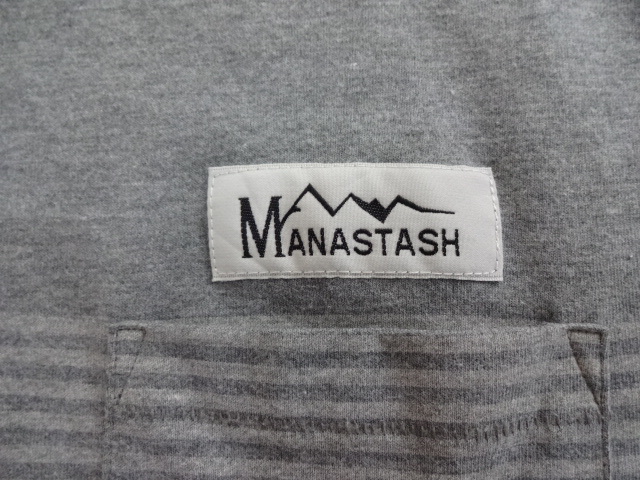 送料230円■MANASTASH ポケットTシャツ M 灰■珍品 内ポケ付 マナスタッシュ ボーダーTシャツ 無地Tシャツ アウトドアウェア キャンプ camp_画像6