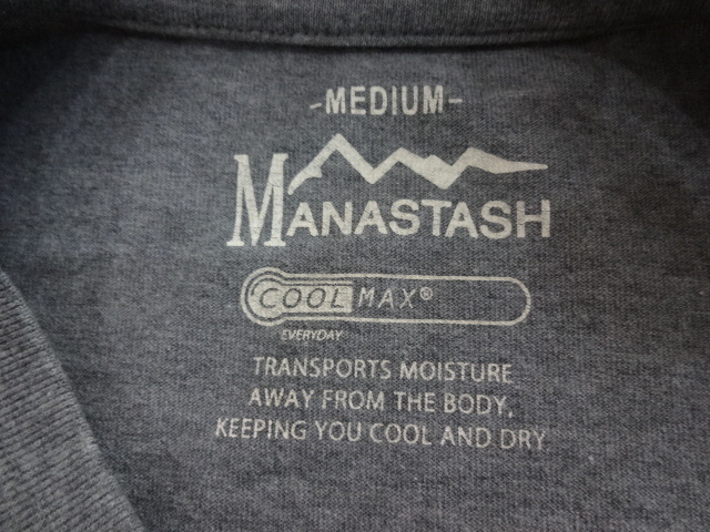 送料230円■MANASTASH ポケットTシャツ M 灰■珍品 内ポケ付 マナスタッシュ ボーダーTシャツ 無地Tシャツ アウトドアウェア キャンプ camp_画像7