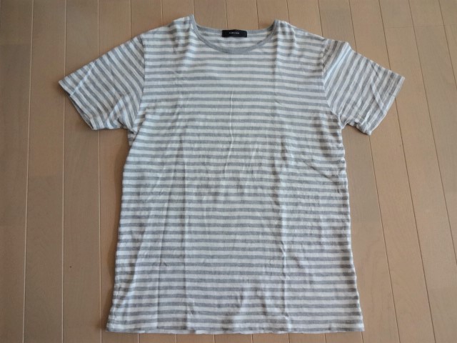 送料230円■GLOBAL WORKS ボーダーTシャツ 灰×白 L■グローバルワーク 半袖Tシャツ globalwork 綿100%_画像6