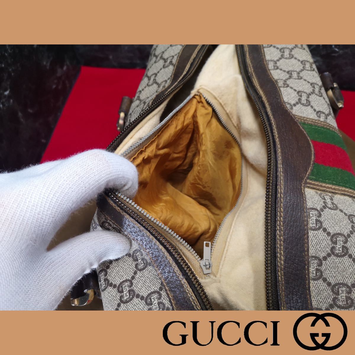 美品】GUCCI グッチ オールドグッチ シェリーライン ボストン