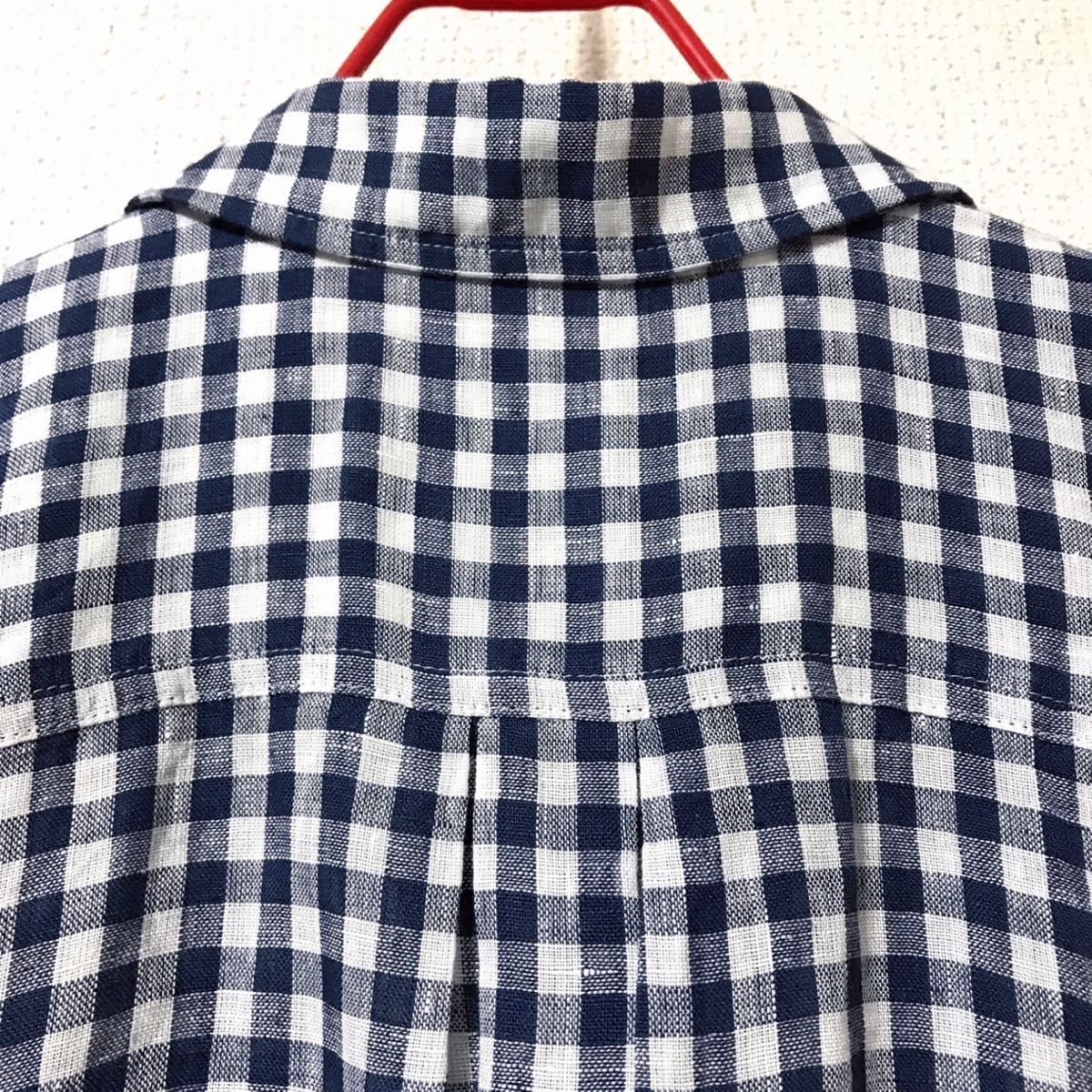 23区×LIBECO 【新品タグ付】リネン長袖シャツ ギンガムチェック柄