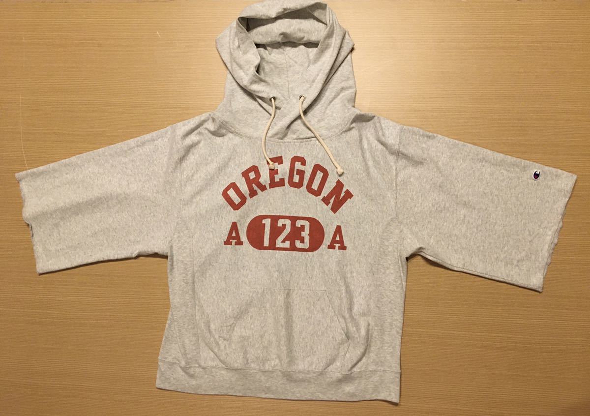 L チャンピオン プリント パーカー フーディ プルオーバー OREGON 染み込み カレッジプリント Tシャツ カットソー カレッジ スウェット_画像5