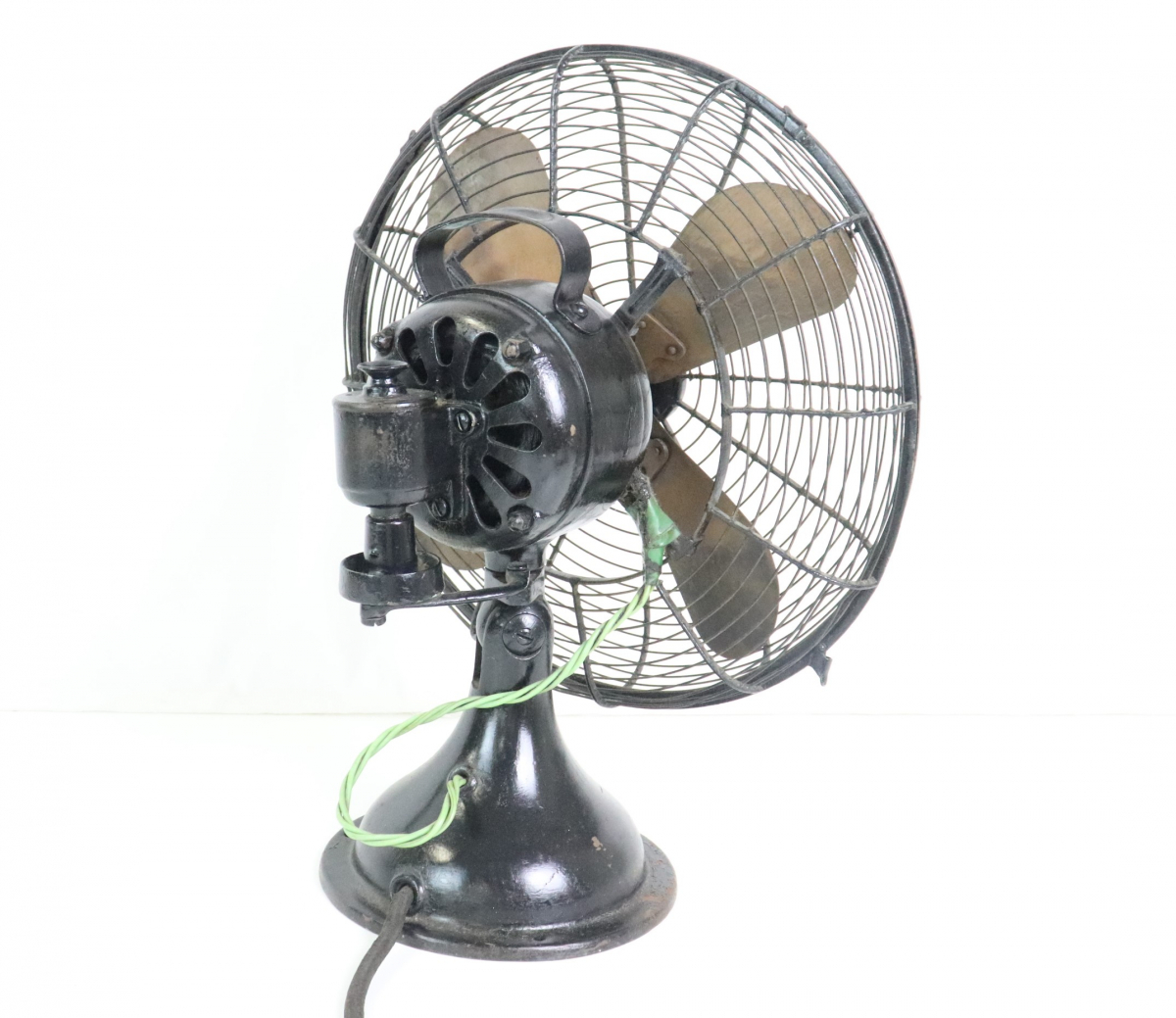 [ operation OK] Shibaura Shibaura Shibaura Fan Motor retro electric fan height approximately 41. Vintage antique tea color interior equipment ornament decoration 010JGFB78