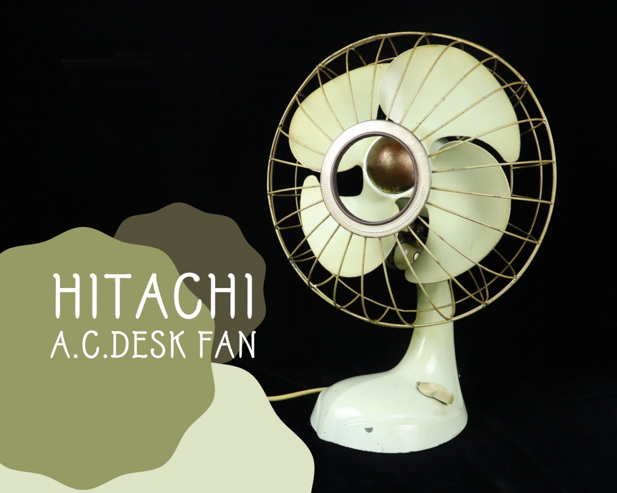 [ operation OK] HITACHI M-6034D Hitachi A.C. DESK FAN electric fan C-9601 pastel green retro Vintage antique interior 020JRFB04