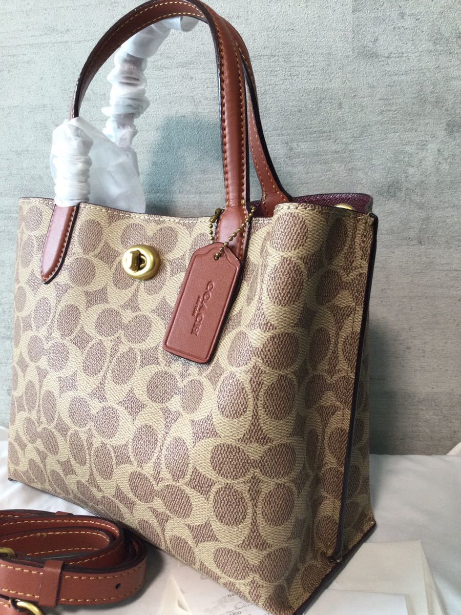 新品 COACH コーチ ウィロートート 24 ブラウン C8562 ウィロウ トート