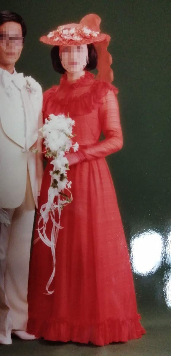 【1970’s】レトロ カラードレス　ウエディングドレス