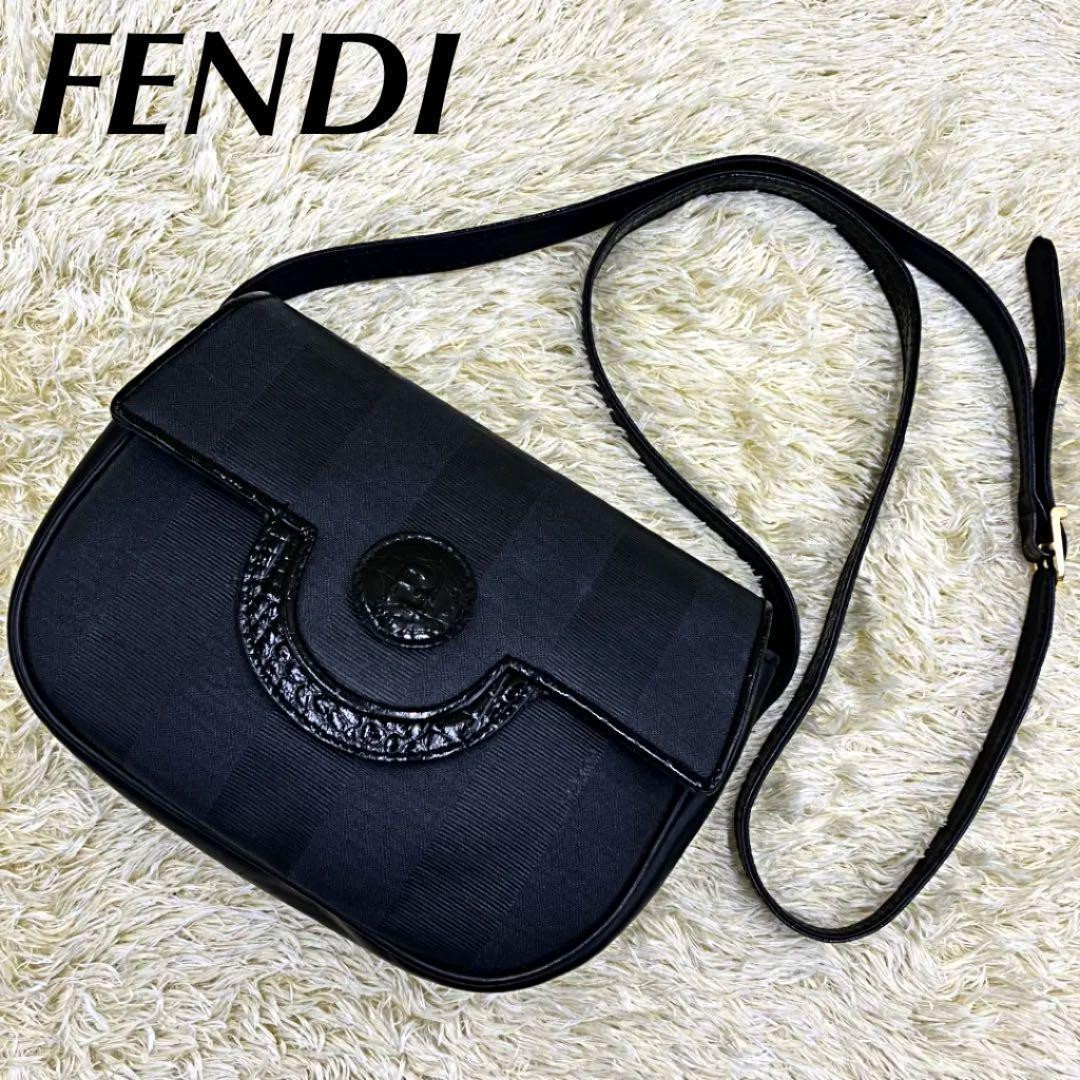 FENDI】フェンディ ショルダーバッグ ミニバッグ 希少ブラックペカン