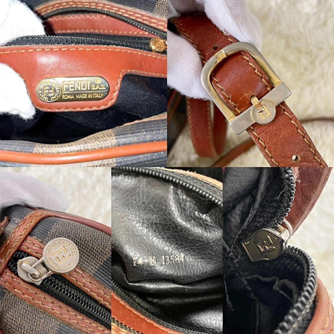 FENDI】フェンディ ショルダーバッグ ペカン柄 PVC サークルロゴ
