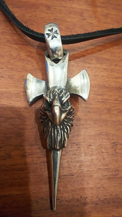 #希少 ガボール 生前製作品【ガボラトリー Single Eagle Dagger Pendant / Gabor Gaboratory Purchase sheet付 Sterling Silver925】L05043_画像3