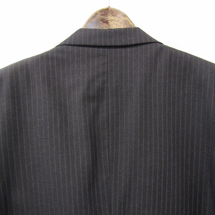  Britain made 80s size L~ Burberrs tailored jacket blaser stripe black Burberry Burberry z old clothes Vintage 2JU1689