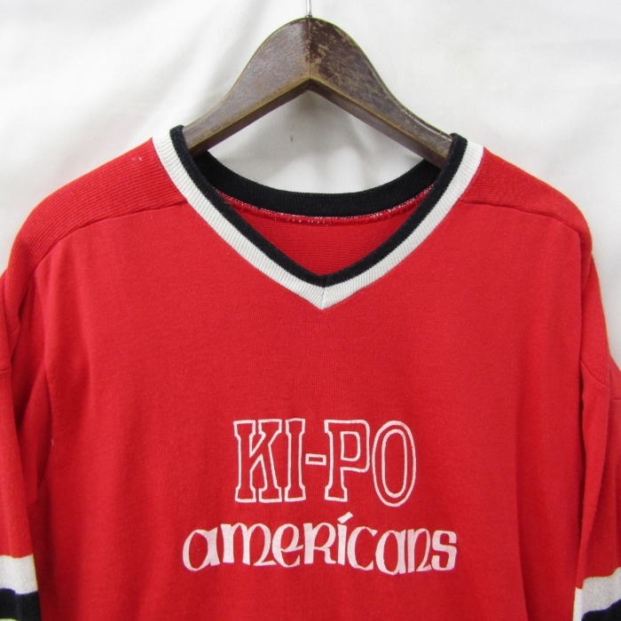 70s 80s Vintage ビッグサイズ XL~ フットボール シャツ 長袖 カットソー カレッジ系 企業系 プリント 古着 ビンテージ 2JU2414_画像3