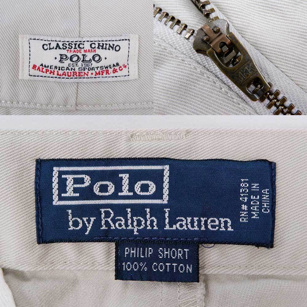 ポロラルフローレン POLO RALPH LAUREN 90's チノショーツ PHILIP SHORT ヴィンテージ 古着 (-5958) ライトベージュ サイズ W34_画像3