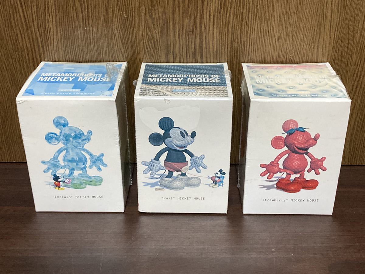 フィルム未開封 Disney Mickey ディズニー ミッキー ミッキー マウスの大変身シリーズ ジグソー パズル JIGSAW PUZZLE 200ピース 3個 SET_画像1