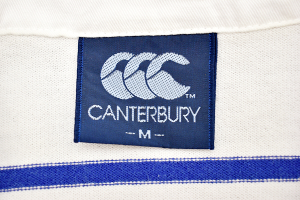 Y-4334* free shipping *CANTERBURY canterbury New Zealand Japan * white color border short sleeves Rugger shirt polo-shirt M