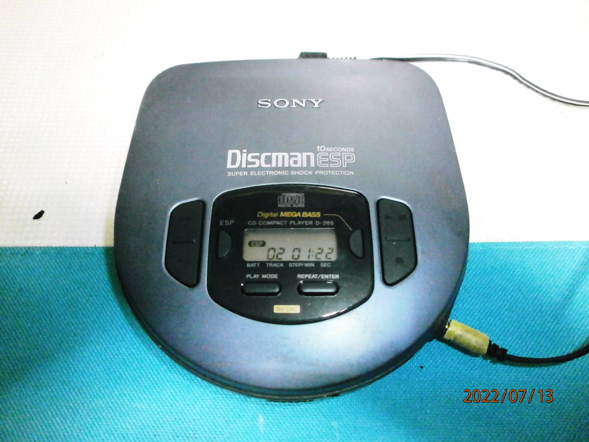 SONY CDディスクマン D-265 再生確認 デジタルMEGABASS迫力ソニー_画像2