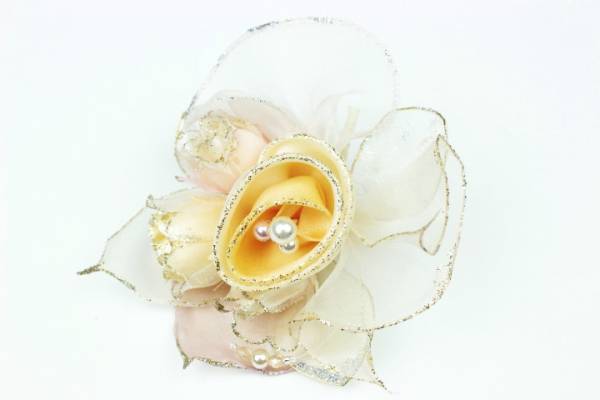  new goods corsage wedding formal made in Japan flower yellow color pearl lame party go in . type graduation ceremony general merchandise shop goods yellow Rav leak .-n①