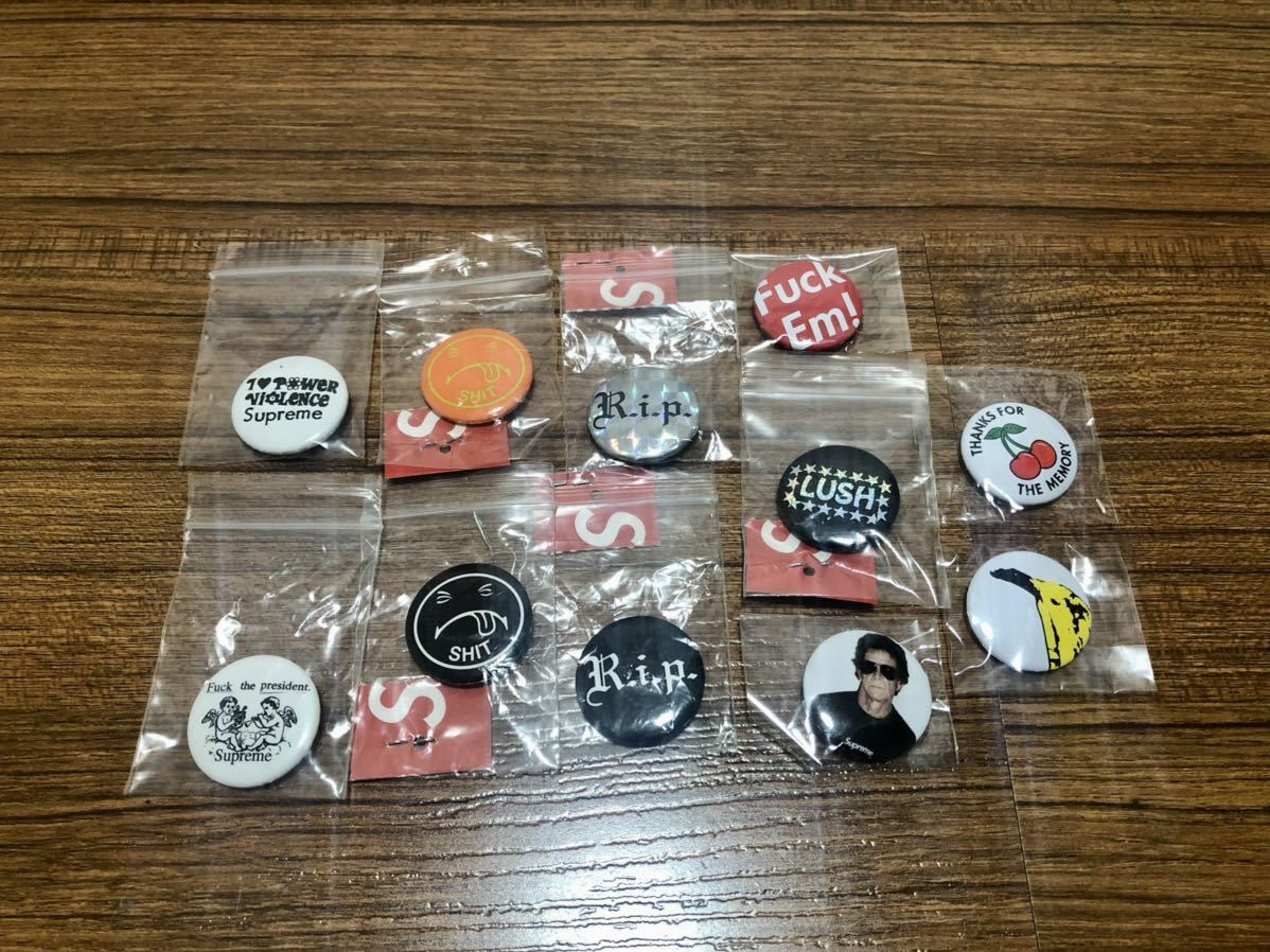 2022新作モデル 【新品 Supreme 缶バッジ 11個セット】 box logo pin button fuck em! shit apc lou reed rip cherry コンソリ バナナ nike sb dunk その他 2022新作モデル 【新品 Supreme 缶バッジ 11個セット】 box logo pin button fuck em! shit apc lou reed rip cherry コンソリ バナナ nike sb dunk その他