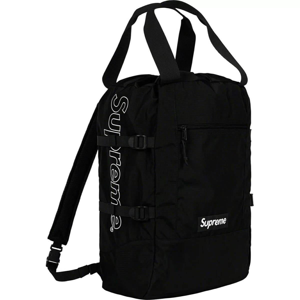 新品 黒 Tote Backpack】 supreme トート バックパック バッグ waist