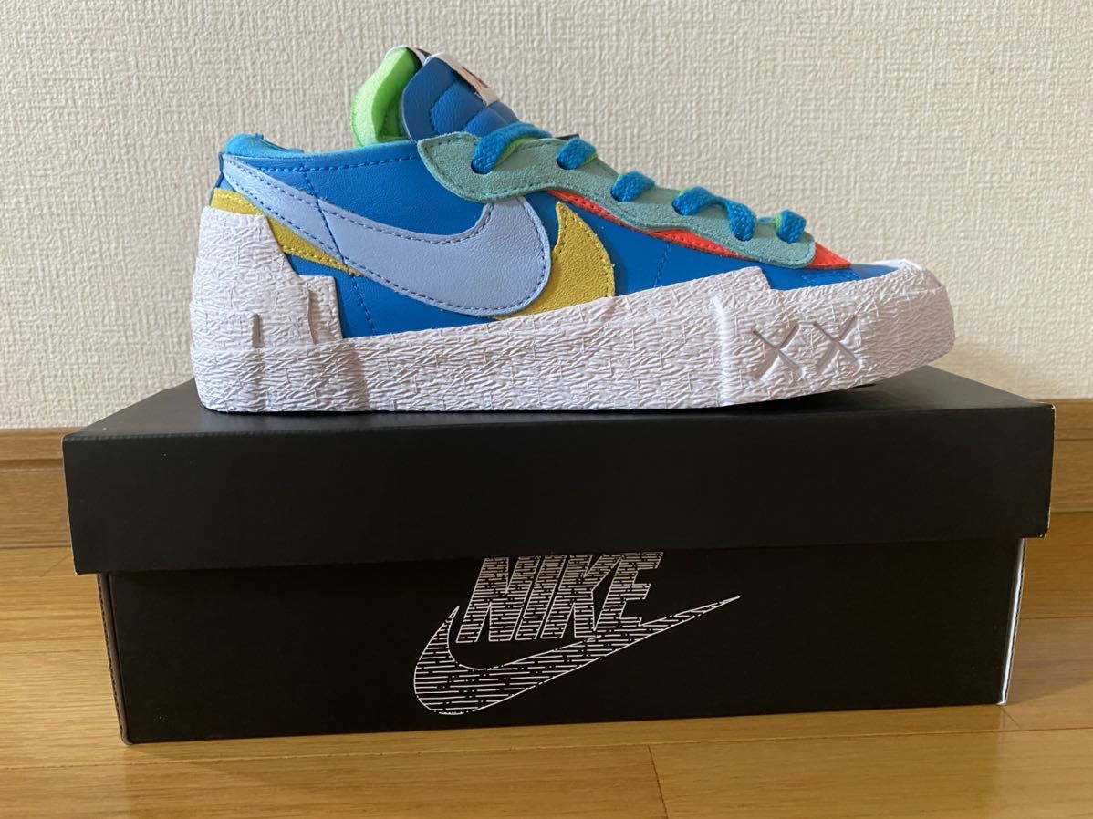 KAWS × sacai × Nike Blazer Low Neptune Blue 24cm US6 カウズ サカイ ナイキ ブレザー スニーカー_画像8