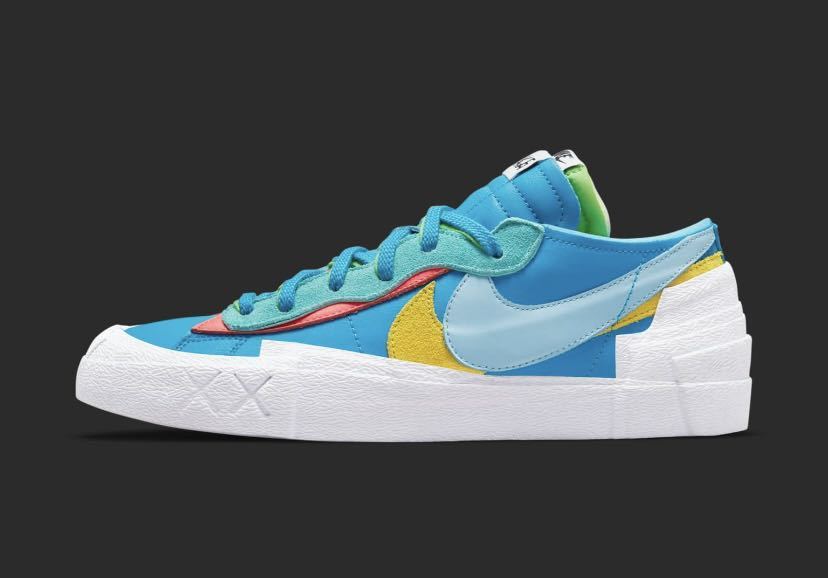 KAWS × sacai × Nike Blazer Low Neptune Blue 24cm US6 カウズ サカイ ナイキ ブレザー スニーカー_画像2