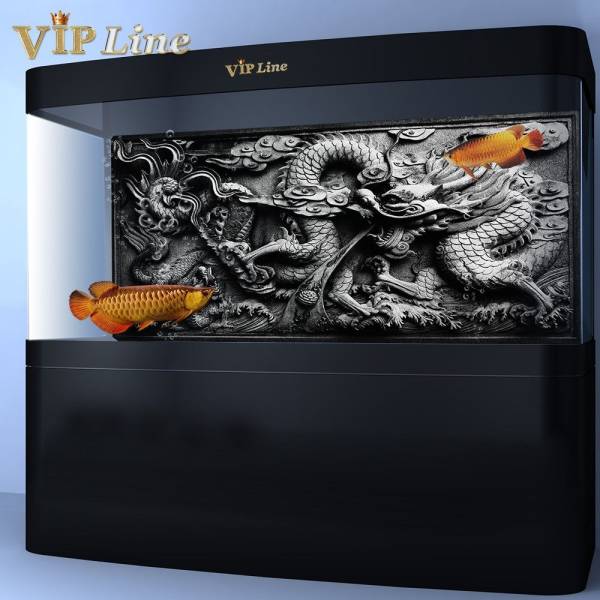 3D Dragon black PVC back screen 91 x41cm dragon osteoglossids large fish over flow .90cm aquarium acrylic fiber 