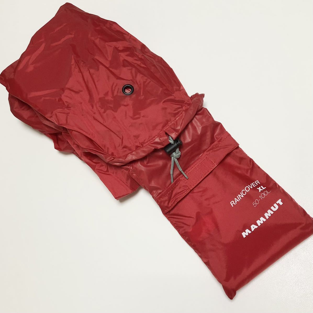 新品 マムート MAMMUT バックパック用 レインカバー XL 大型 ～100L リュック 防水 雨具 Raincover 赤 ロゴ 雨 バッグ 大きめ ビッグサイズ