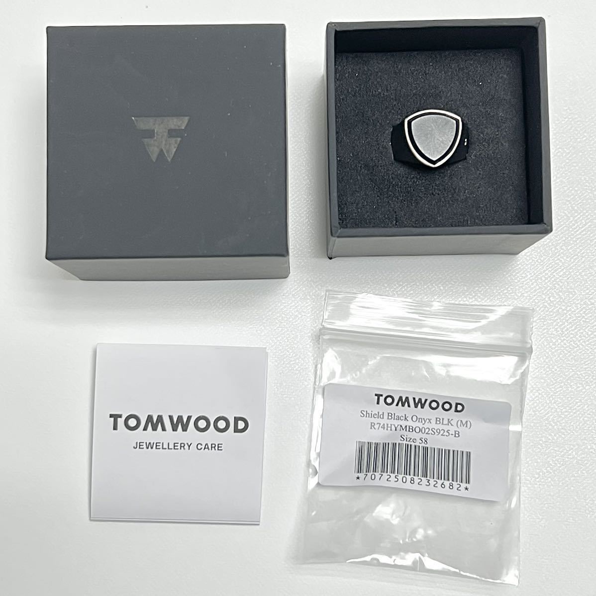 58 新品 トムウッド シールド オニキス リング 指輪 TOMWOOD 黒 TOM