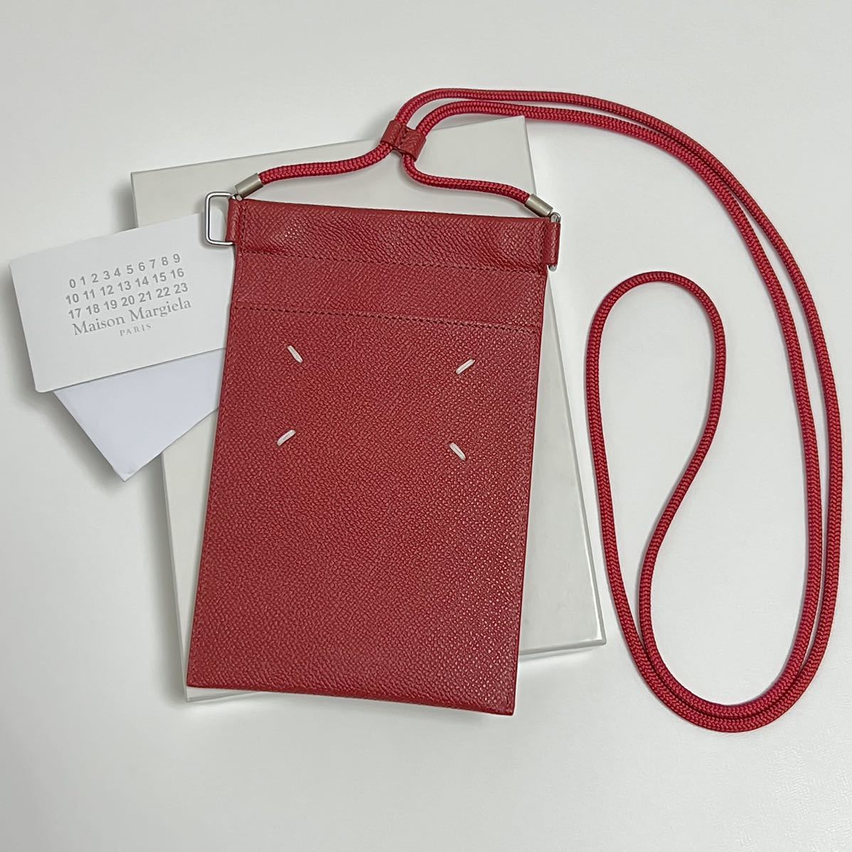  new goods mezzo n Margiela smart phone pouch iphone case neck pouch red Margiela mobile smartphone iPhone iphone shoulder bag 