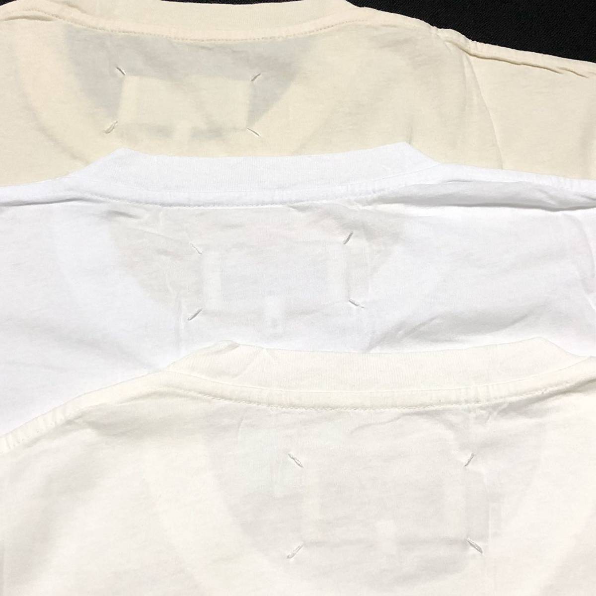 S 新品 メゾンマルジェラ 3パック Tシャツ パックT 白 生成り