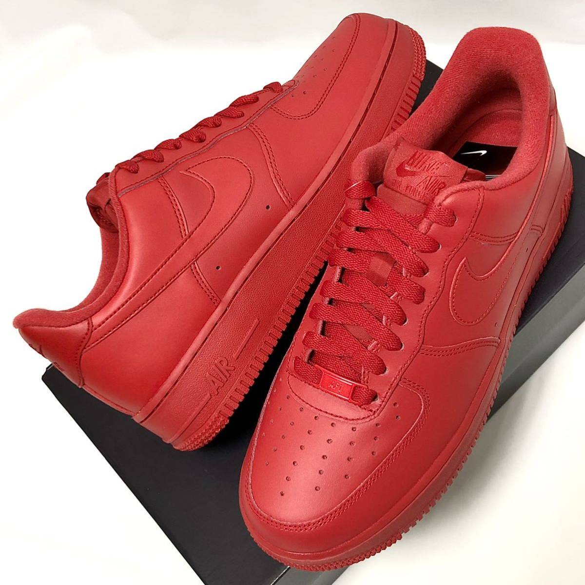 26.5cm 新品 NIKE エア フォース 1 AIR FORCE ナイキ フォース1 赤 レッド エアフォース 真っ赤 オールレッド AIRFORCE RED_画像5