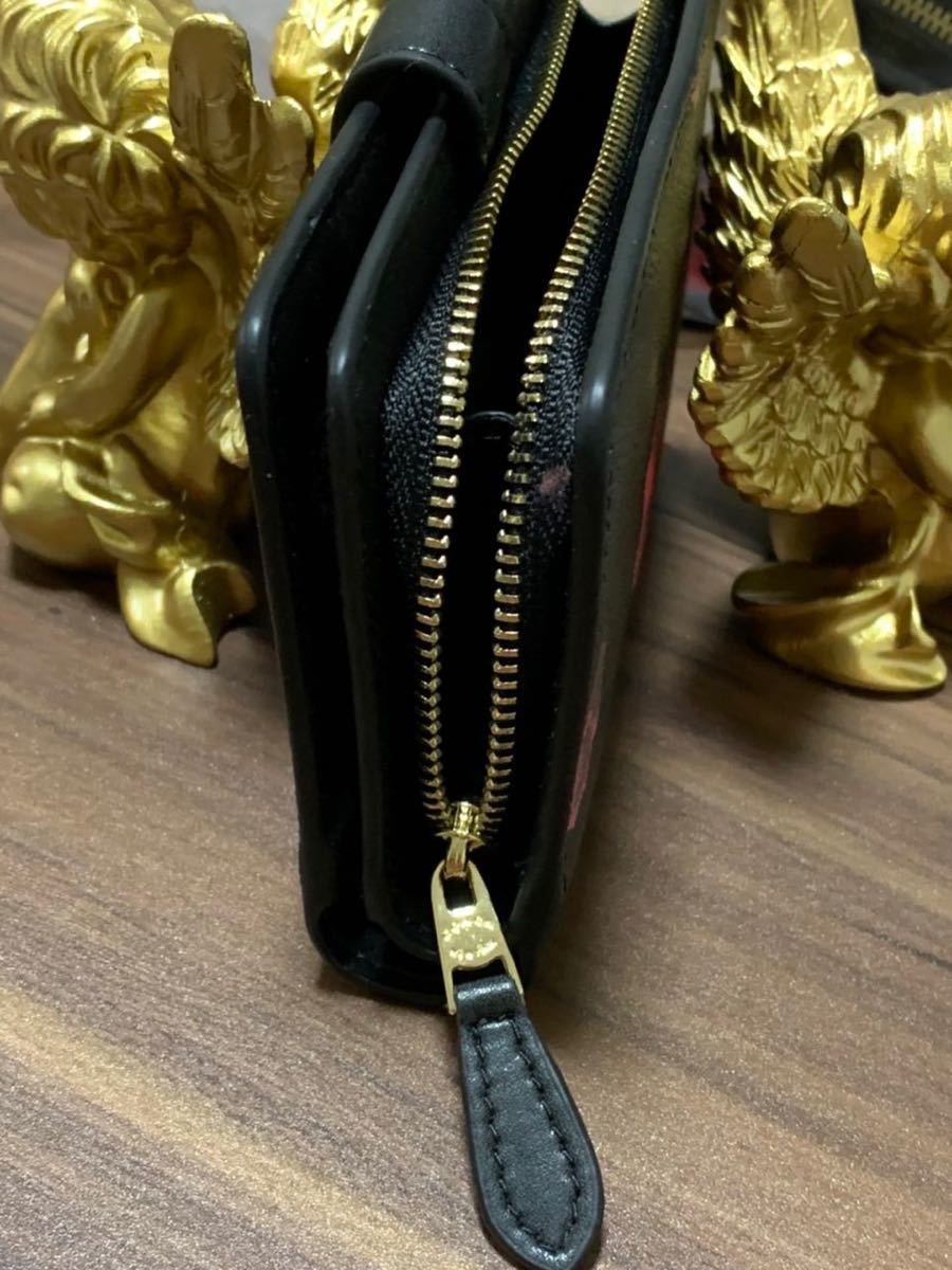 COACH】コーチ 正規品 二つ折り財布 ブラック×赤バラ kanfa720.com