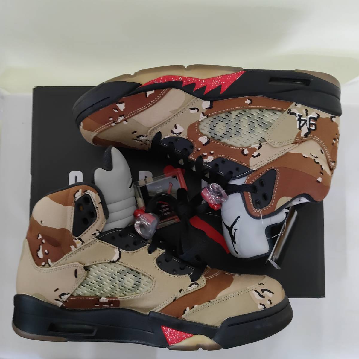 Supreme×Nike/シュプリーム×ナイキ/Air Jordan 5 Retro/Desert Camo/エアジョーダン5/デザートカモ/箱・タグ付き/美品/27cm_画像5