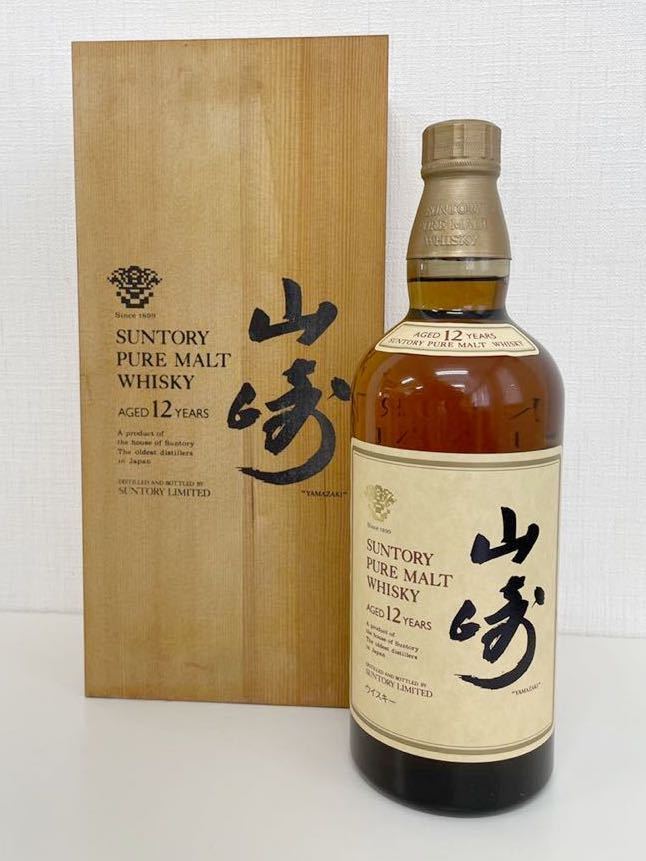 未開栓 サントリー 山崎 12年 木箱あり 古酒 ピュアモルトウイスキー 割引卸売り 木箱あり 山崎12年 サントリー ウイスキー