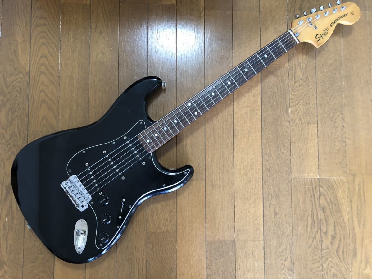 [GT]Fender Japan Squier フェンダー・ジャパン スクワイヤー ST72 ラージヘッド BLK ブラック ローズ指板 Aシリアル 貴重品 Made In Japan_画像1