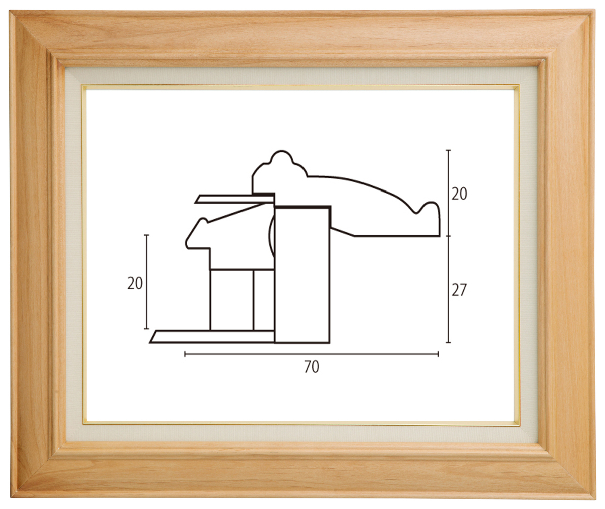 油絵/油彩額縁 木製フレーム A826 アクリル付 木地 P10号_画像1