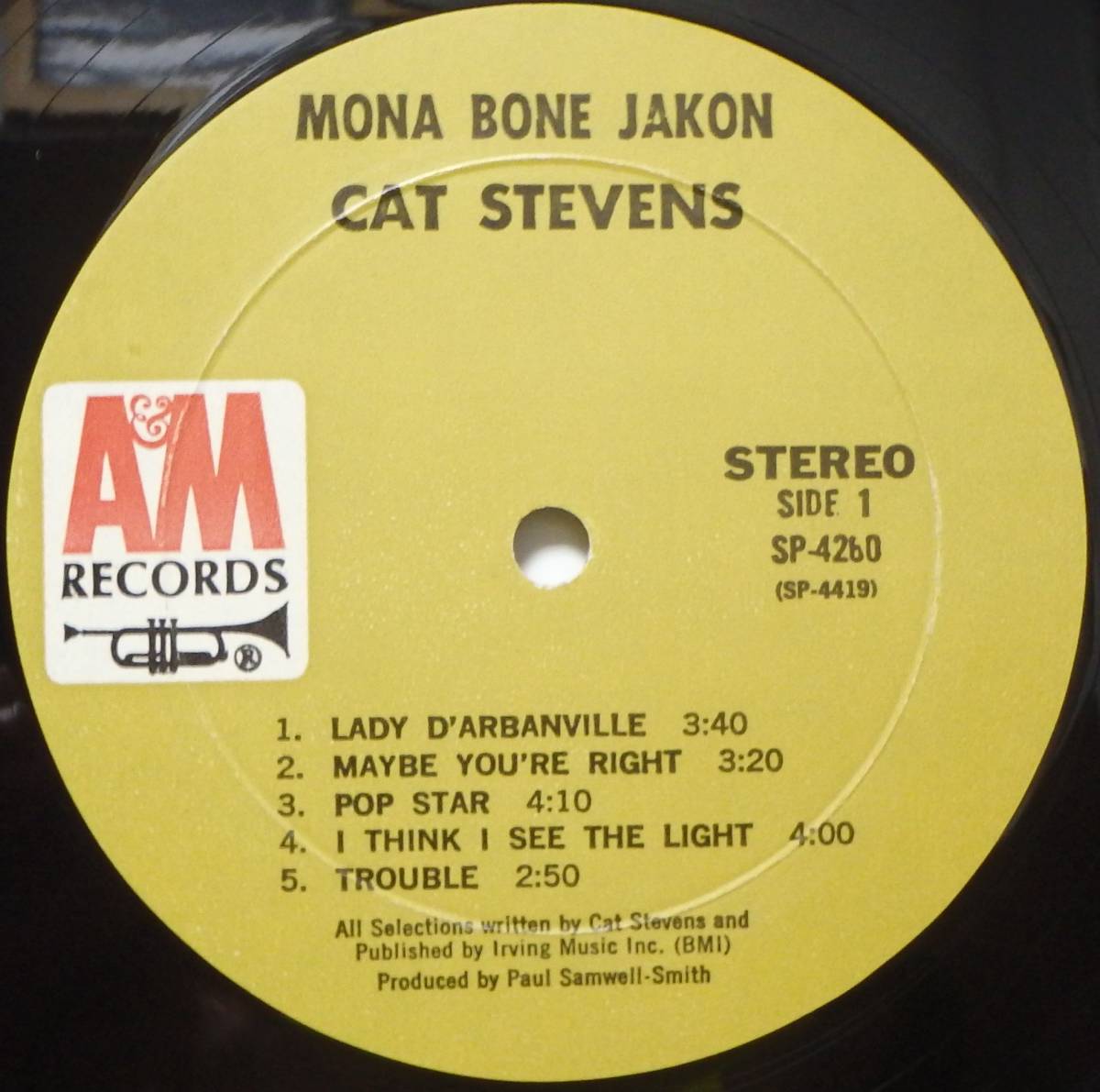 【SW294】CAT STEVENS 「Mona Bone Jakon」, ’70 US Original　★SSW/フォーク・ロック/ポップ・ロック_画像4