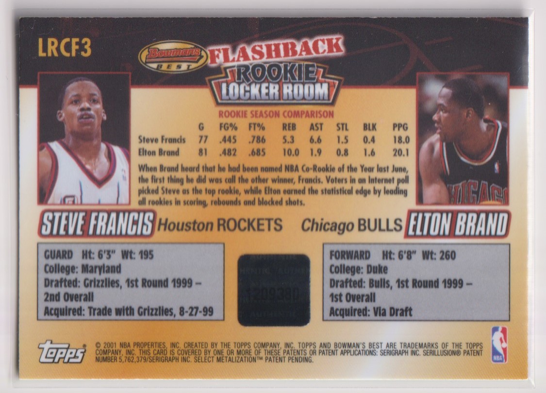 期間限定お試し価格】 NBA カード Steve Francis rookie card 2枚