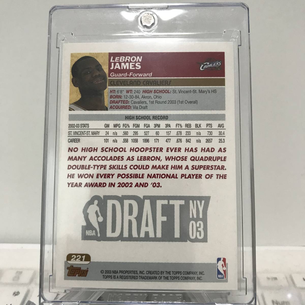 ヤフオク! - NBA LEBRON JAMES ROOKIE CARD 2003-04 Topps No