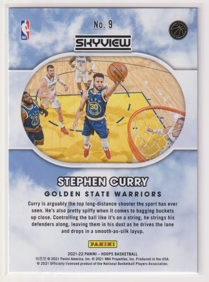NBA STEPHEN CURRY 2021-22 PANINI HOOPS SKYVIEW Holo No. 9 BASKETBALL WARRIORS ステフィン・カリー ウォーリアーズ パニーニ_画像2